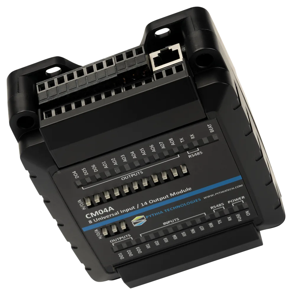 CM04A angled view with Ethernet port