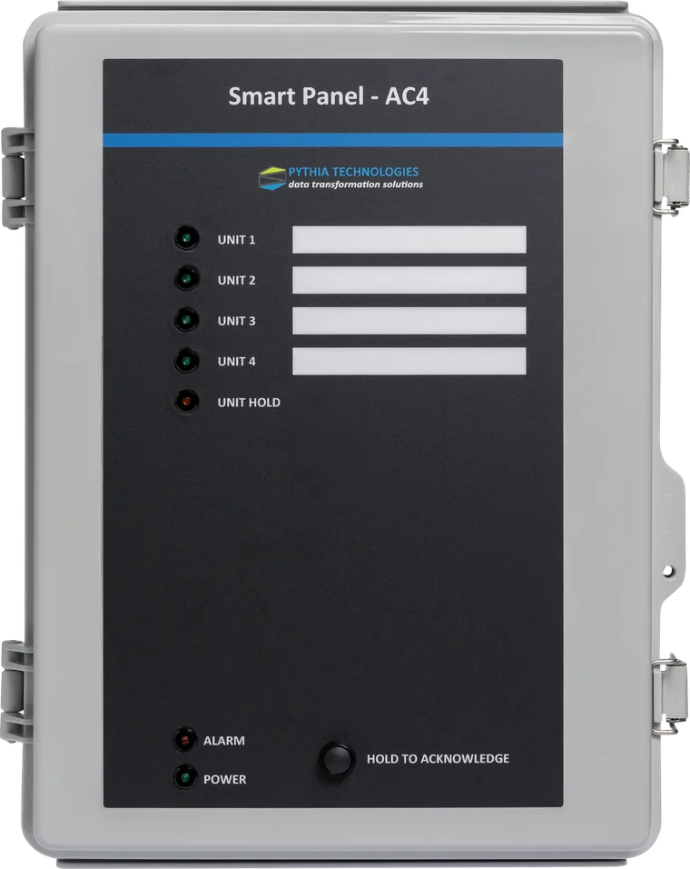 Pythia Smart Panel AC4-LED changeover panel with a status LED for each unit
